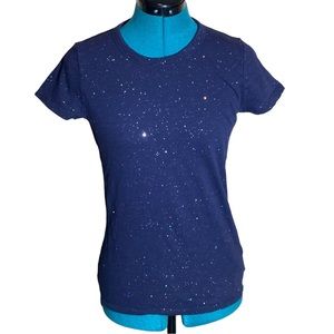 Gap Mini Crew Tee in Deep Indigo Glitter